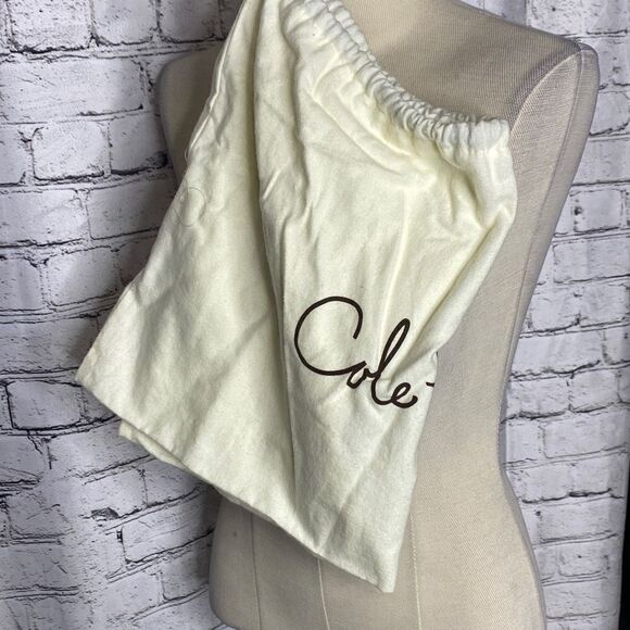 Cole Haan Soft Leather Hobo Purse Shoulder Bag Black Two Handle Pockets Dust Bag - Picture 13 of 13